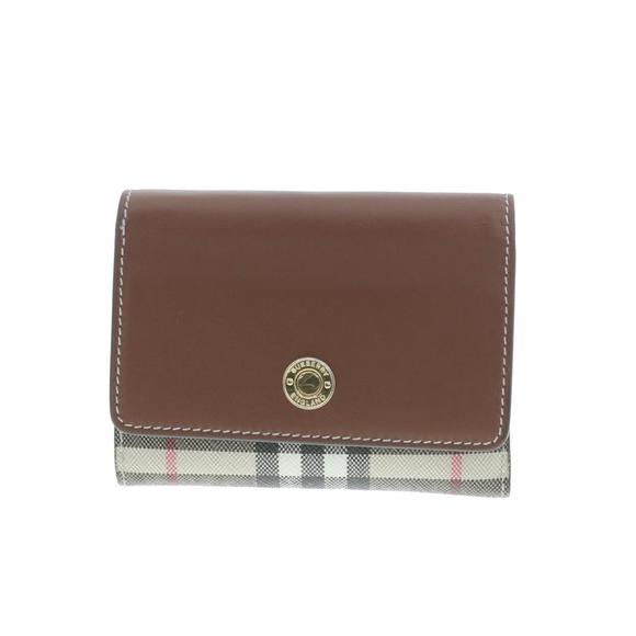 Burberry LANCASTER Check Trifold Wallet Brown - Picture 1 of 6